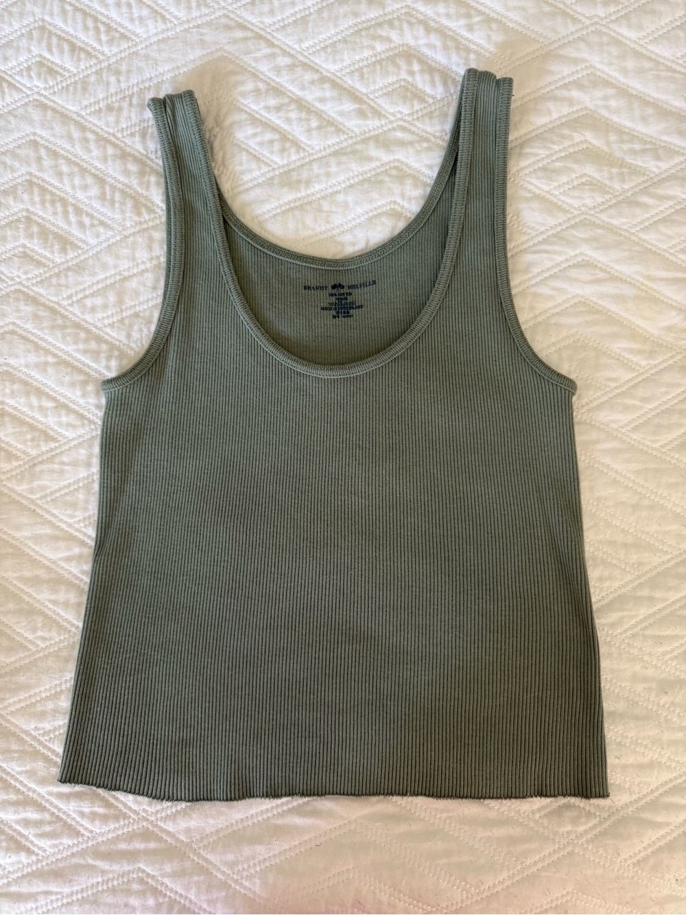 Urban Outfitters Ribbed Tank Top - Sage Green